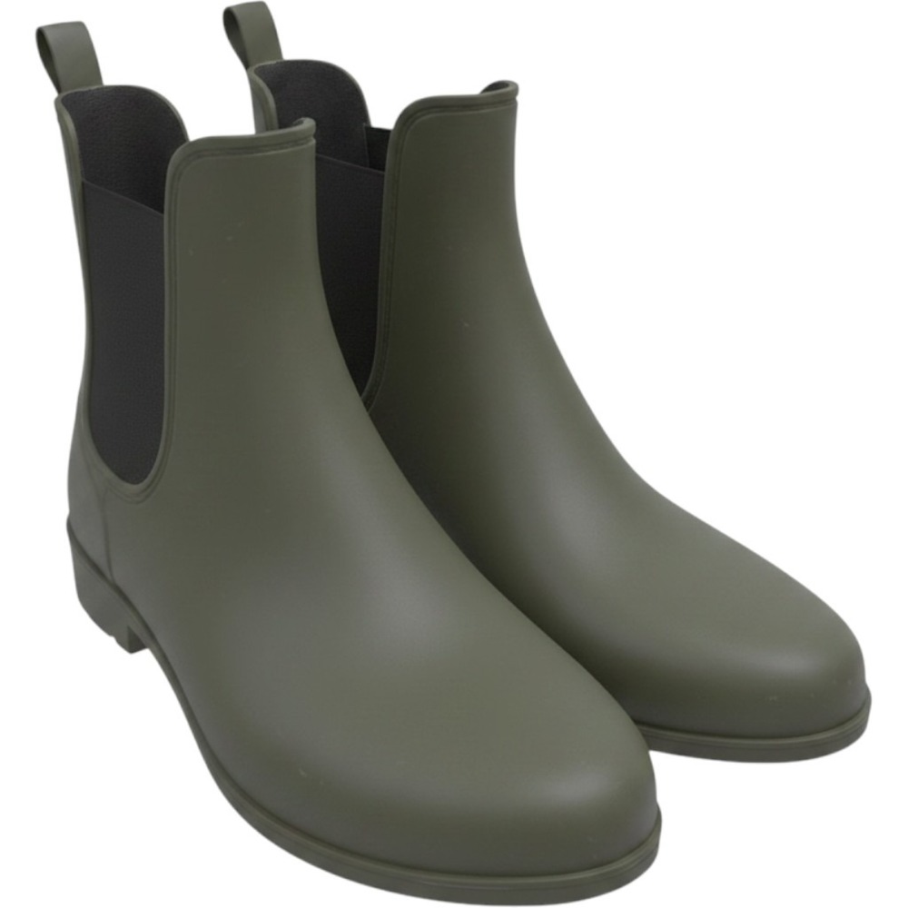 Target Rain Boots Womens 9 Olive Green Chelsea Rubber Waterproof Matte Finish